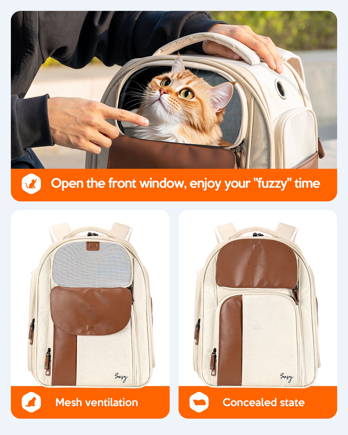 Pawmee x Sensej Cat Carrier Backpack with Litter Box Stowable