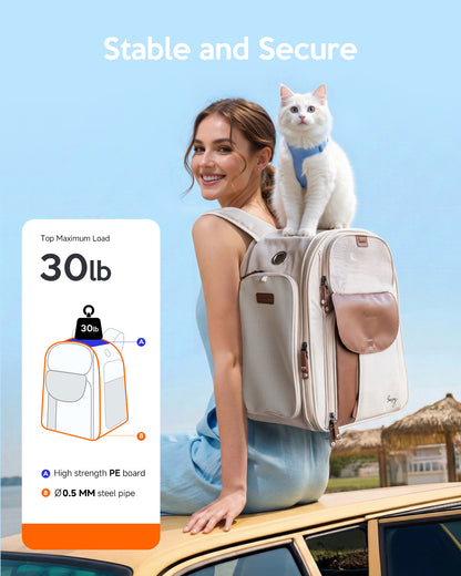 Pawmee x Sensej Cat Carrier Backpack with Litter Box Stowable