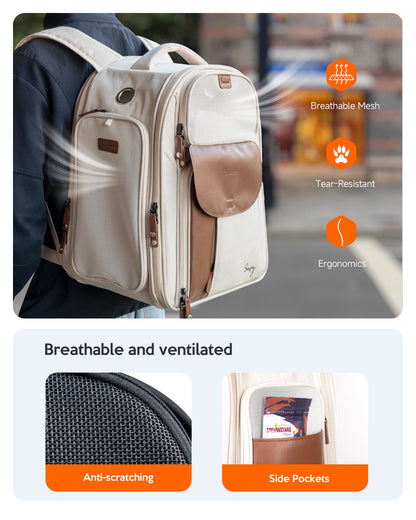 Pawmee x Sensej Cat Carrier Backpack with Litter Box Stowable