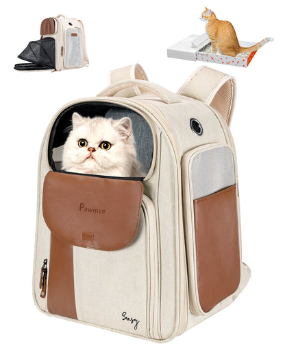 Pawmee x Sensej Cat Carrier Backpack with Litter Box Stowable